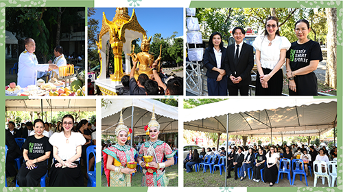 คณะมนุษยศาสตร์และสังคมศาสตร์ พร้อมด้วยผู้บริหาร คณาจารย์ บุคลากร และนักศึกษา เข้าร่วมพิธีตั้งศาลพระพรหม ศาลพระภูมิชัยมงคล และศาลตายาย